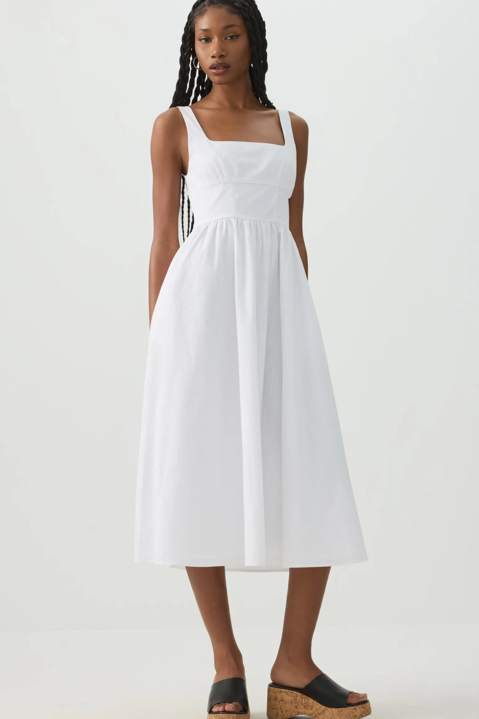 Square Neck Midi Dress
