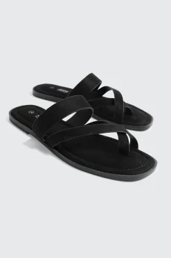 Square Toe Asymmetric Strap Sandals