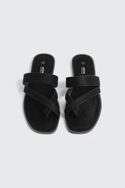 Square Toe Asymmetric Strap Sandals