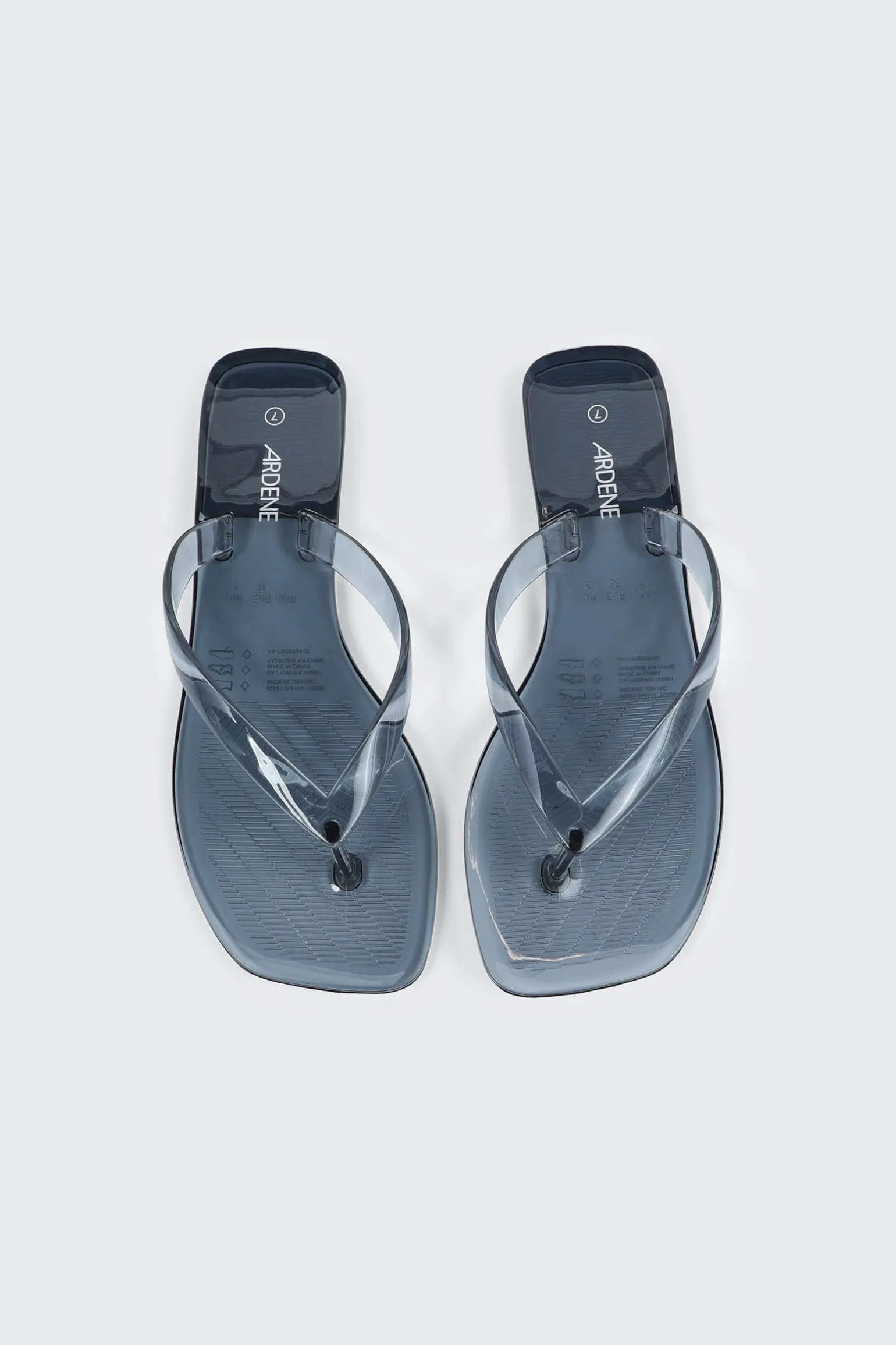 Square Toe Jelly Flip Flops