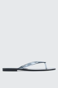 Square Toe Jelly Flip Flops