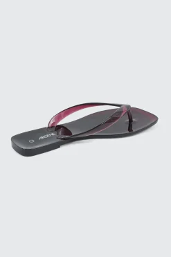 Square Toe Jelly Flip Flops