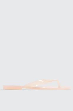 Square Toe Jelly Flip Flops