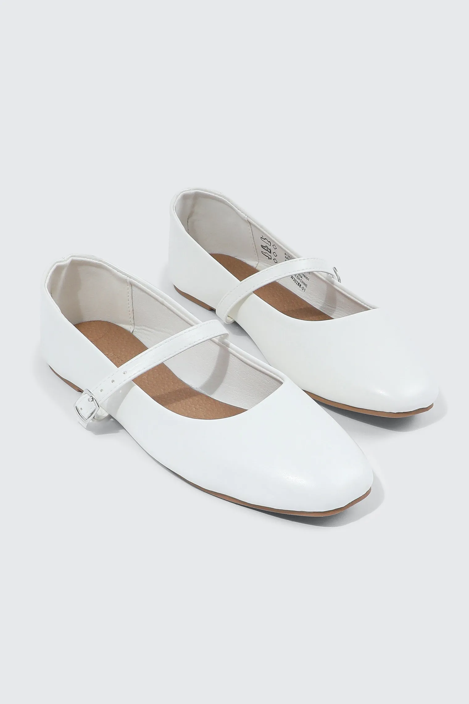 Square Toe Mary Jane Flats