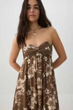 Strapless Floral Maxi Dress