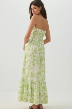 Strapless Floral Maxi Dress