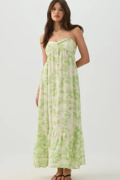 Strapless Floral Maxi Dress