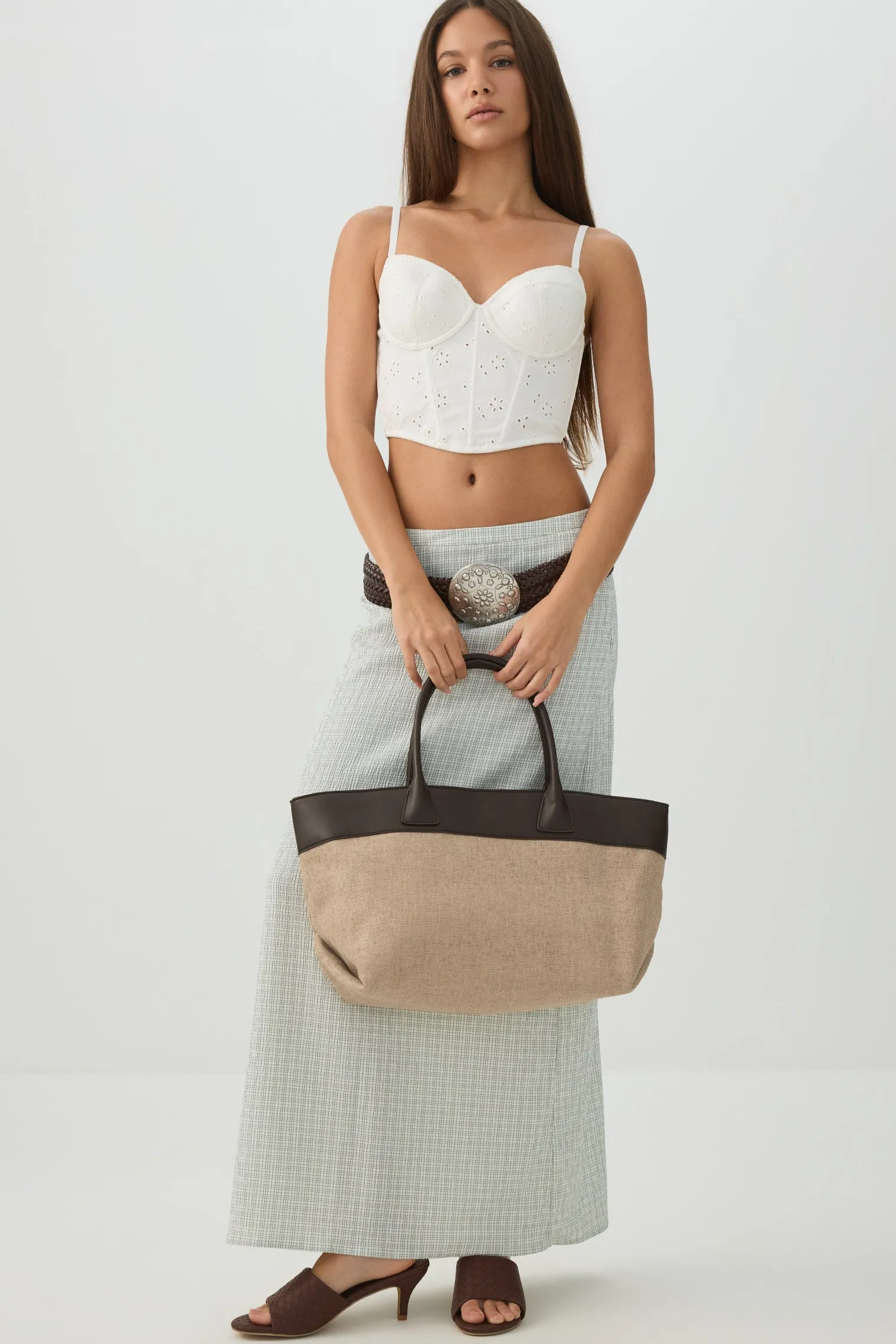 Straw Effect Tote Bag