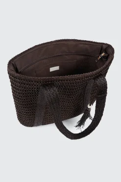 Straw Tote Bag with Keychain