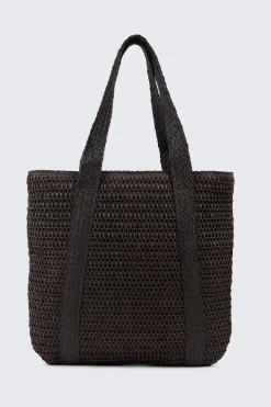 Straw Tote Bag with Keychain
