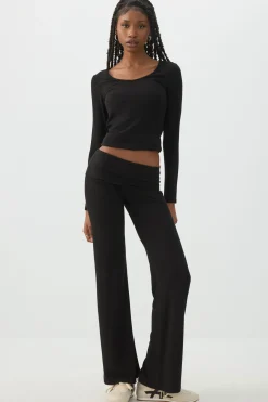 Stretch Rib Flare Leggings