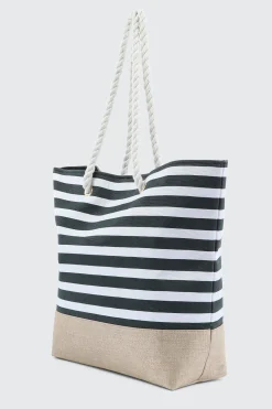 Striped Canvas Tote Bag