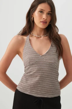 Striped Halter Tank Top