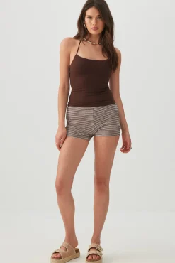 Striped Knit Micro Shorts