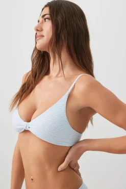 Striped Knotted Bikini Top