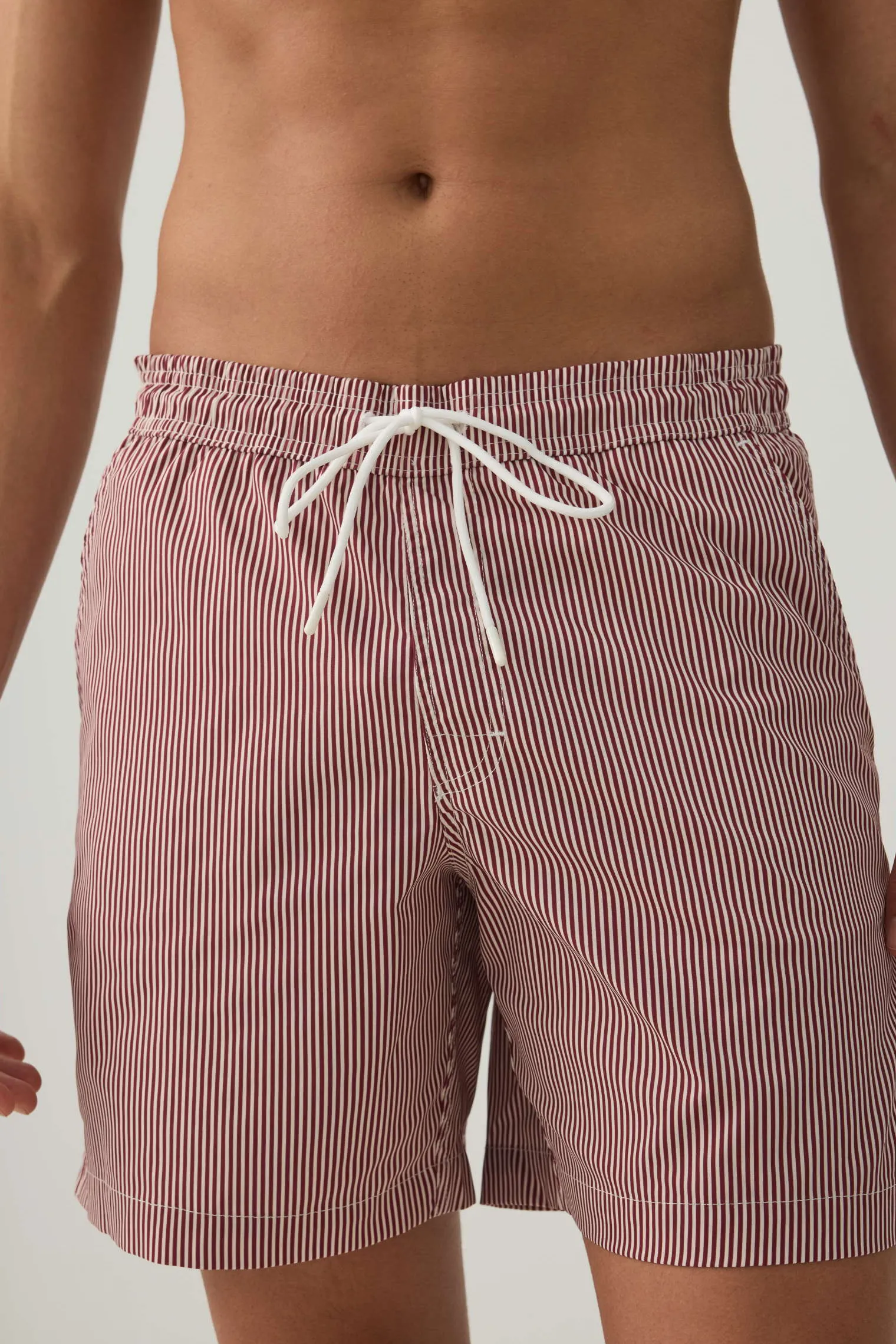 Striped Print Swim Trunks