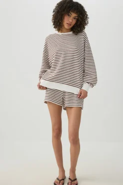 Striped Rib Knit Shorts