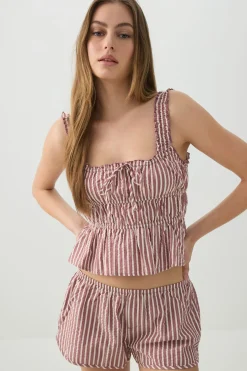 Striped Smocked Top