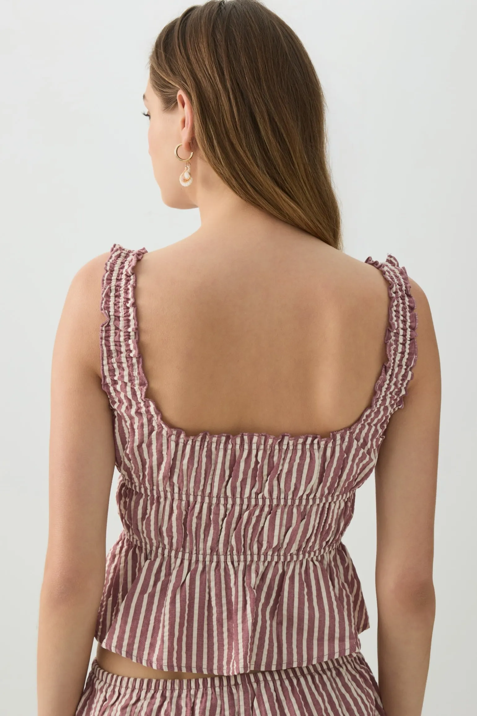 Striped Smocked Top