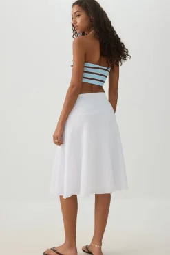 Striped Texture Midi Skirt