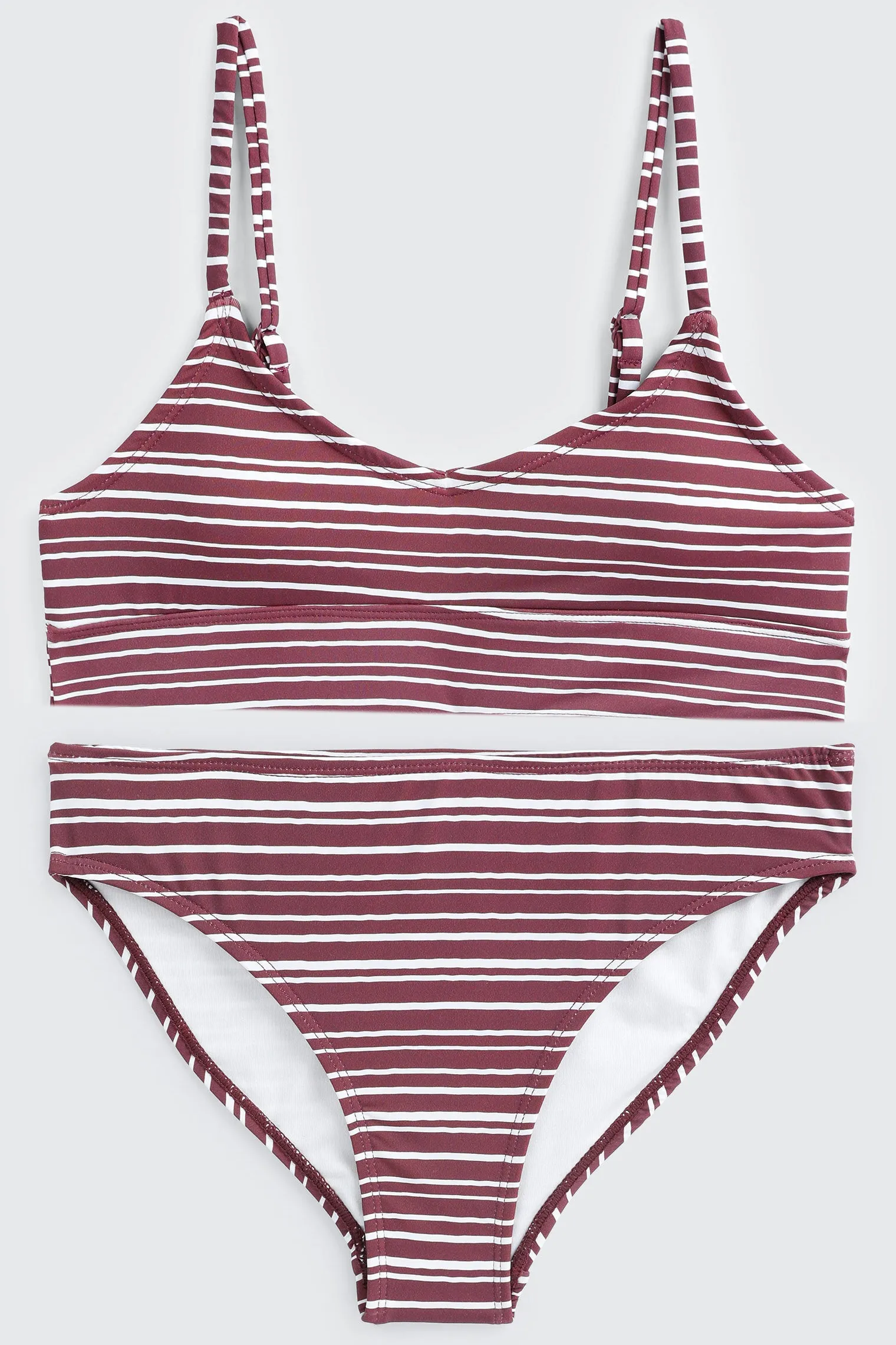 Striped Triangle Bikini Top