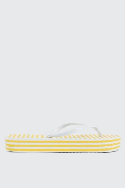 Striped Wedge Flip Flops