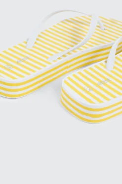 Striped Wedge Flip Flops