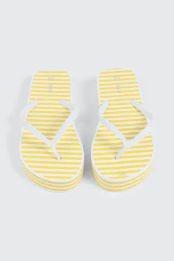 Striped Wedge Flip Flops