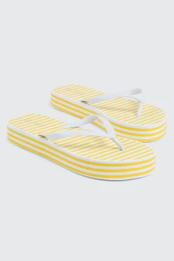 Striped Wedge Flip Flops