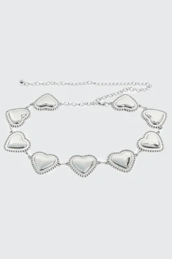 Studded Heart Chain Belt