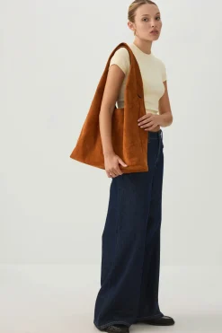 Suede Shoulder Tote
