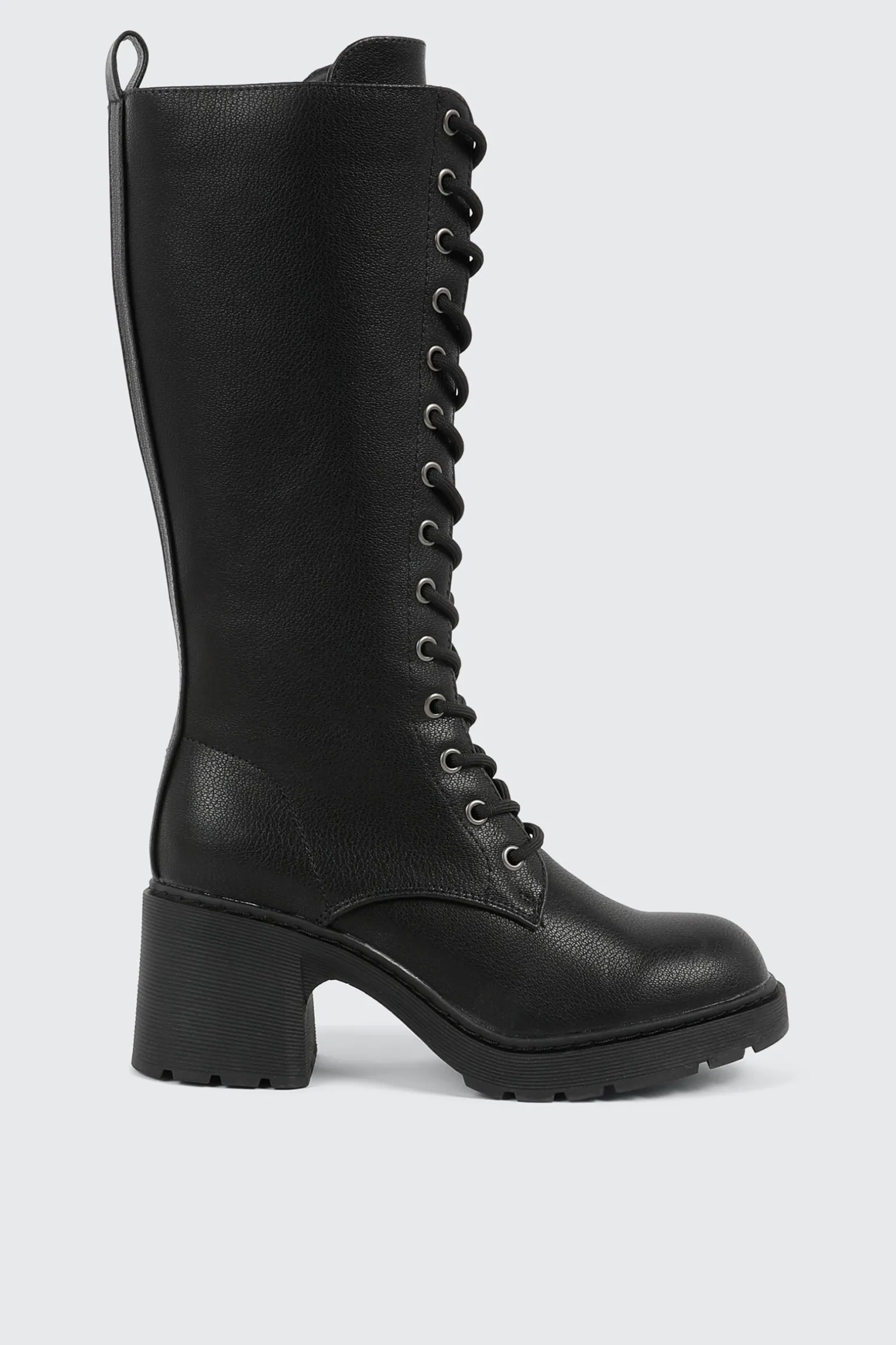 Tall Lace Up Knee High Boots