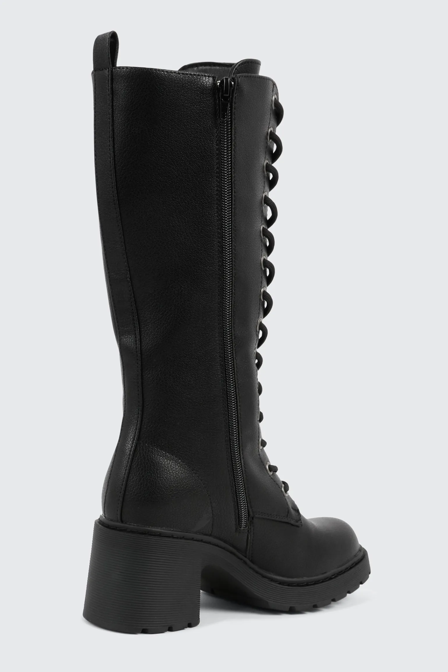 Tall Lace Up Knee High Boots