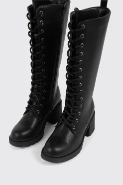 Tall Lace Up Knee High Boots