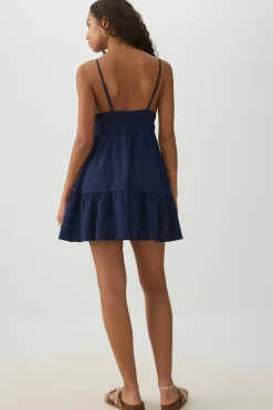 Textured Knit Babydoll Dress