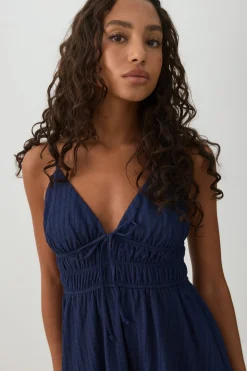 Textured Knit Babydoll Dress