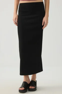 Textured Knit Maxi Skirt