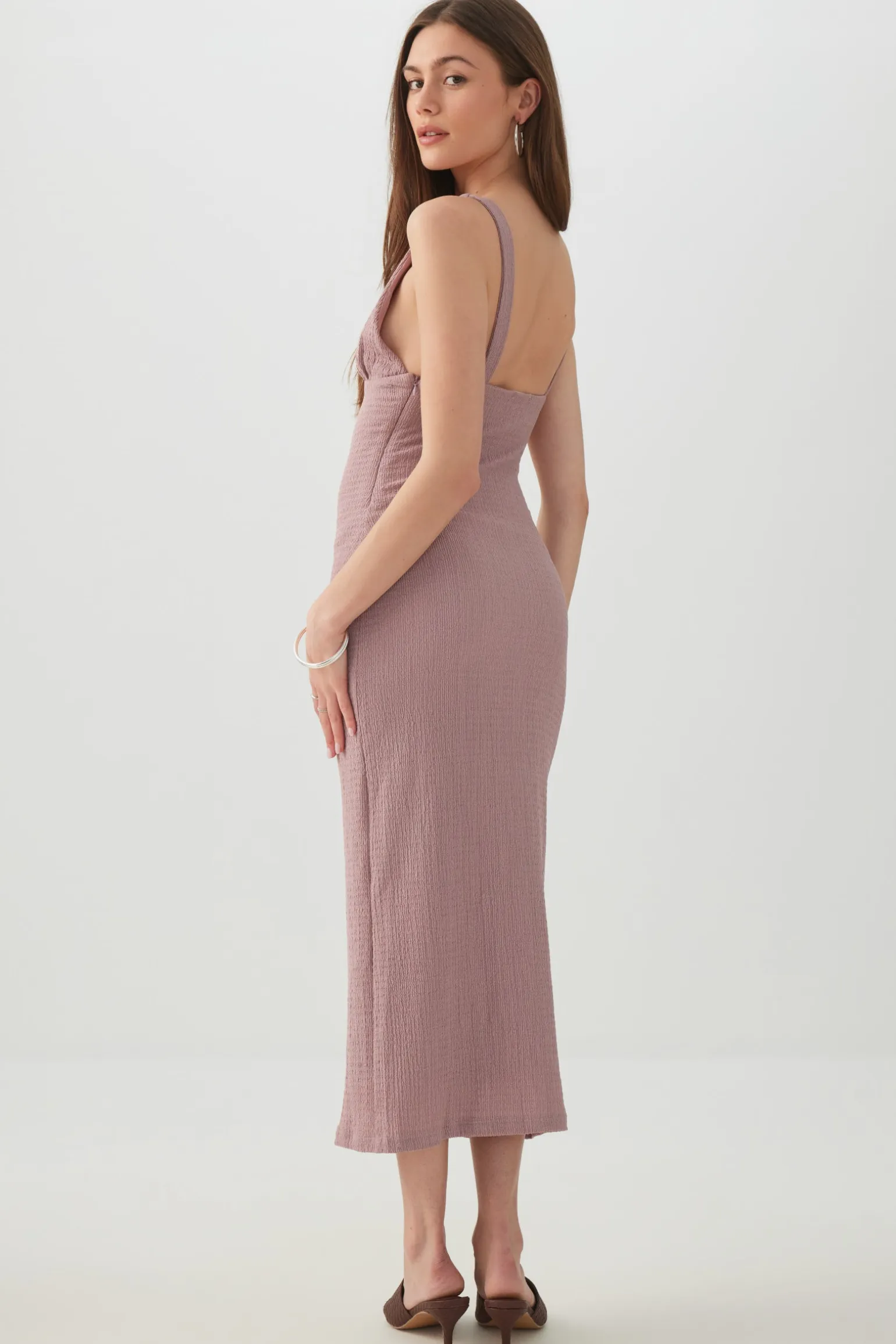 Textured Knit Midi Dress