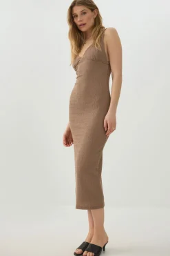 Textured Knit Midi Dress