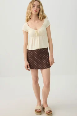 Textured Knit Mini Skort