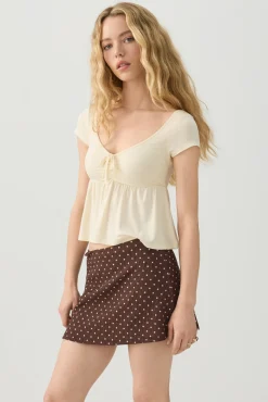 Textured Knit Mini Skort