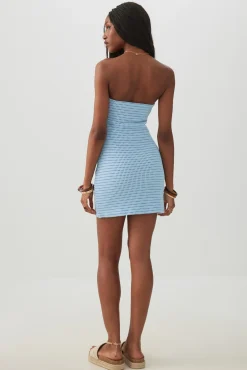 Textured Knit Mini Sweetheart Tube Dress