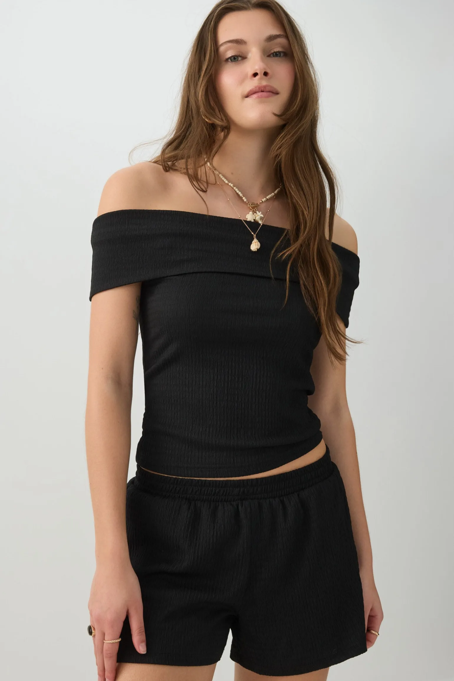 Textured Knit Shorts