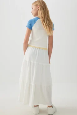 Textured Knit Tiered Maxi Skirt