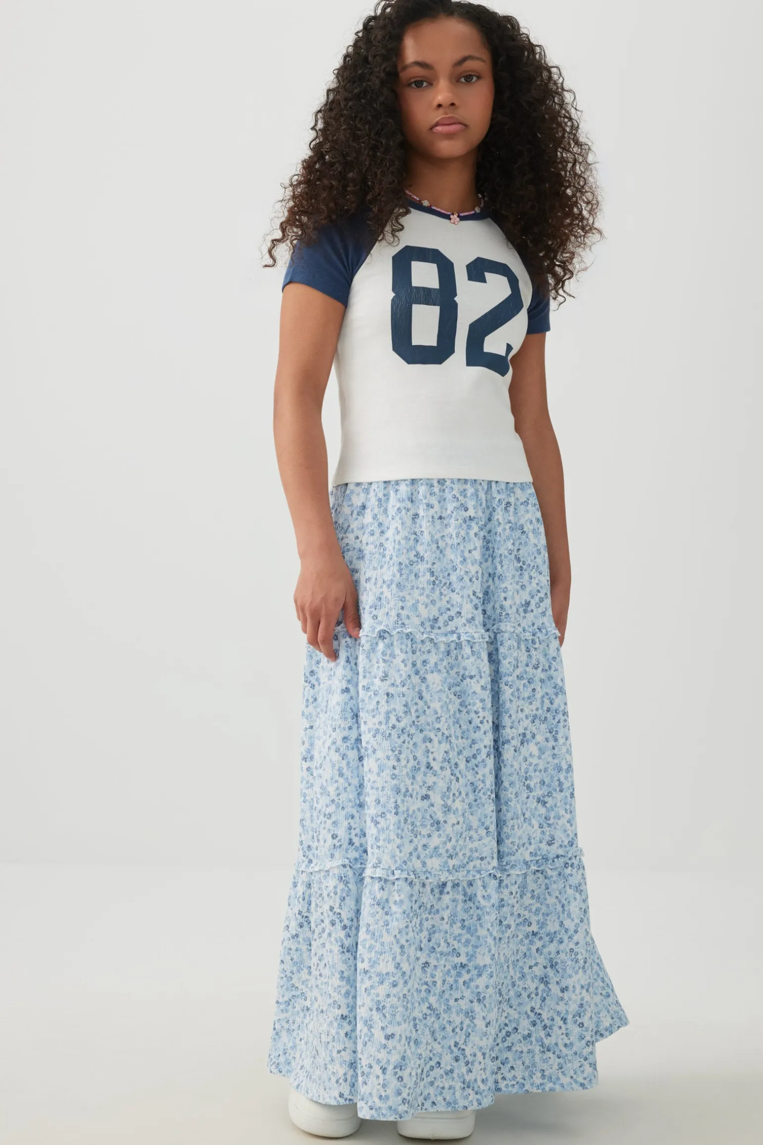 Textured Knit Tiered Maxi Skirt