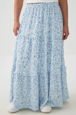 Textured Knit Tiered Maxi Skirt