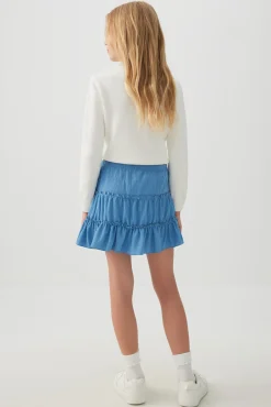 Textured Knit Tiered Mini Skirt