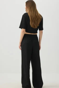 Textured knit Wide Leg Pants