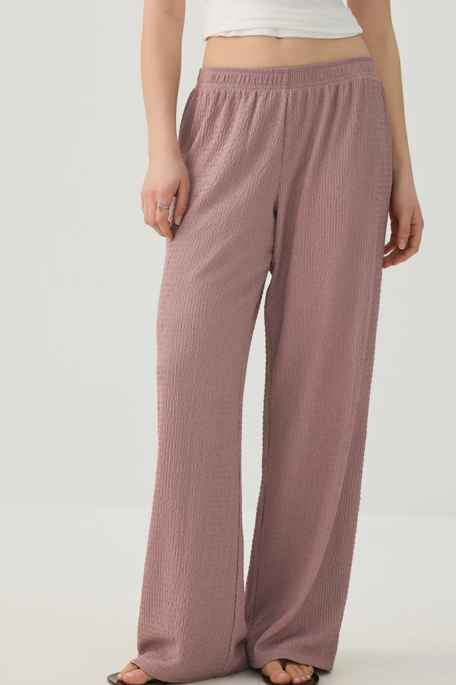 Textured knit Wide Leg Pants