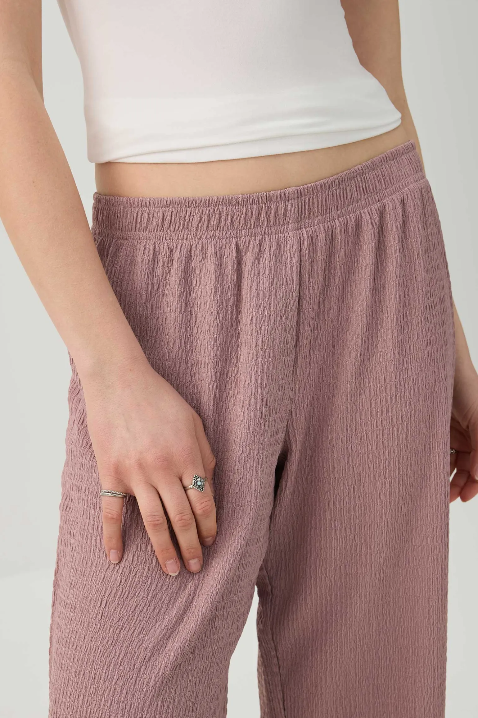 Textured knit Wide Leg Pants